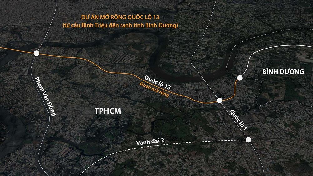 Vị trí La Pura Gloria nằm gần trục Quốc lộ 13